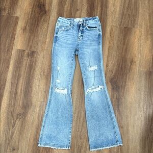 Flying Monkey Jeans Youth Size 10 High Rise Skinny Distressed Stretch Denim